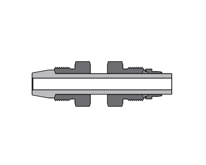 316 SS, FITOK 20D Series Medium Pressure Tube Fitting, Port Connector, 1/2" O.D.
